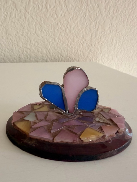 Hand Crafted Other - Pink and Blue Stained Glass Mosaic Accent Decor